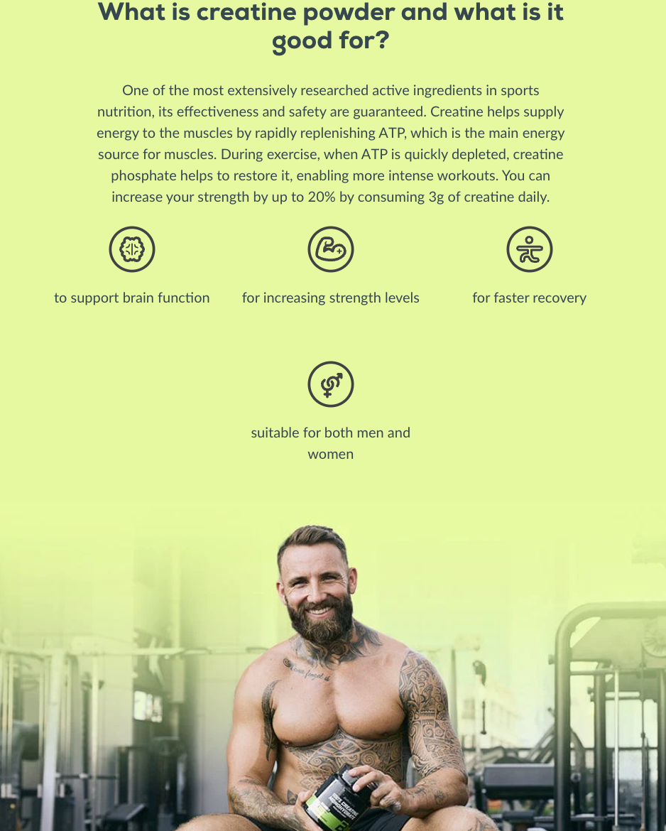 Creatine Monohydraat 300g Ananas-Mango