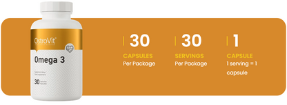 Omega 3 – 30 Weichkapseln – 1000 mg Fischöl, 300 mg EPA+DHA | OstroVit