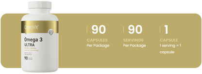 Omega 3 Ultra – 90 softgels, 330 mg EPA + 220 mg DHA | OstroVit
