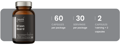 Bison Beard – 60 vegan capsules, Biotine + Zink | OstroVit Pharma