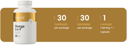 Omega 3-6-9 – 30 Weichkapseln, mit Vitamin E | OstroVit