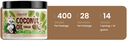 Jomfru kokosolie 400 g – 100% uraffineret kokosolie | OstroVit