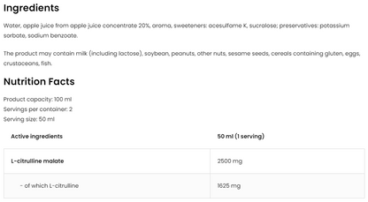 Citrulline Shot – 100 ml, Cranberry - 2×50 ml | OstroVit