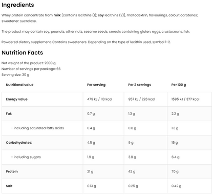 100% Whey Proteïne | 2000 g | French Vanille 🤍 | OstroVit