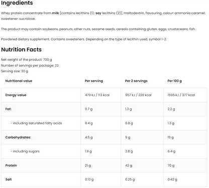 100% Whey Protein – 700 g Pindakaas, 21 g eiwit | OstroVit
