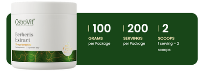 Berberis Extract 100 g – Berberiswortelextract, 2% Berberine, 200 Porties | OstroVit