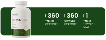 Saw Palmetto VEGE – 360 vegan tabletten, 120 mg per tablet | OstroVit