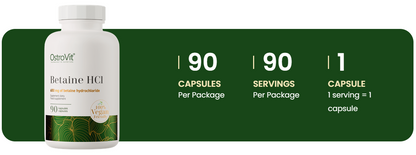 Betain HCl VEGE – 90 veganske kapsler, 650 mg pr. kapsel | OstroVit