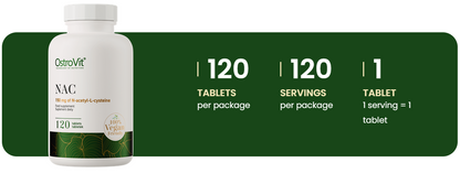 NAC VEGE – 120 vegan tabletten, 150 mg per tablet | OstroVit
