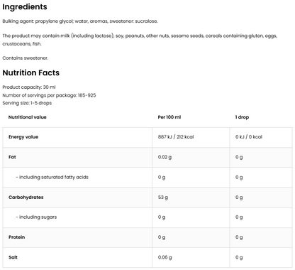 Flavour Drops Karamel – 30 ml, Vegan | OstroVit