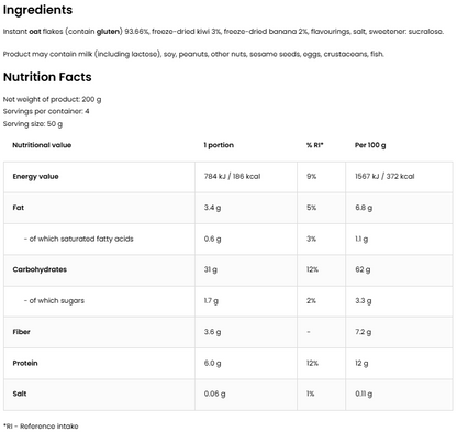 Oat My Day – 200 g - Kiwi & banaan, Rijk aan vezels | OstroVit