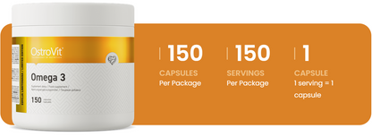 Omega‑3 – 150 softgels, 1000 mg visolie, 180 mg EPA + 120 mg DHA | OstroVit