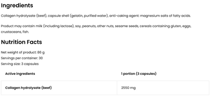 Collagen 2550 mg – 90 capsules, 2550 mg per portie | OstroVit