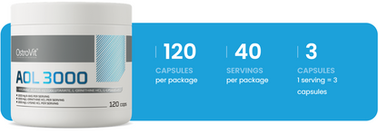AOL 3000 mg – 120 capsules, A‑AKG + L‑ornithine + L‑lysine | OstroVit