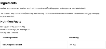 Galium Aparine VEGE – 90 vegan capsules, 700 mg extract | OstroVit