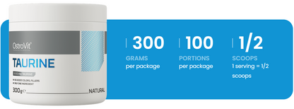 Taurine – 300 g poeder, 3 g per portie, 100 porties | OstroVit