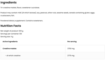Creatine Malate – 500 g sinaasappel, 125 porties | OstroVit