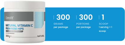 Natural Vitamin C – 300 g poeder, 700 mg vit. C per portie | OstroVit