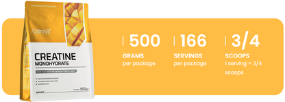 Creatine Monohydraat | Poeder | 500 g | Mango 🥭 | OstroVit