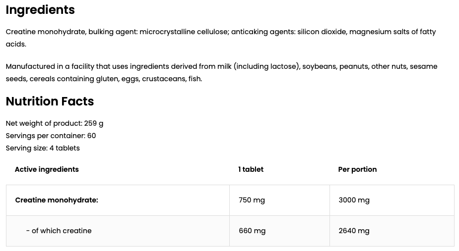 Creatine Micronized | 240 Tabletten | OstroVit