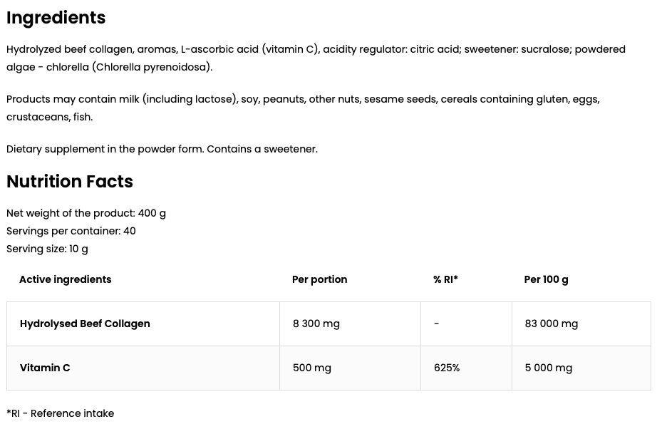 Collageen + Vitamine C | 400 g | komkommer en munt | OstroVit