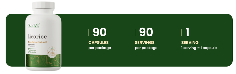 Licorice VEGE – 90 vegan capsules, 400 mg extract (20%) | OstroVit