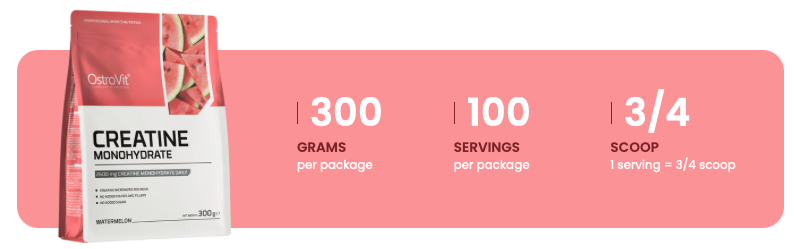 Creatine Monohydrate – 300 g, Watermeloen, 100 porties | OstroVit