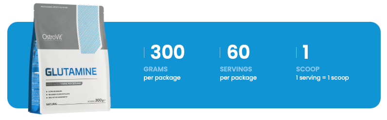 Glutamine – 300 g poeder, 5 g per portie | OstroVit