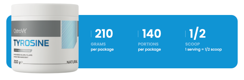 Tyrosine – 210 g poeder, 1 500 mg per portie | OstroVit