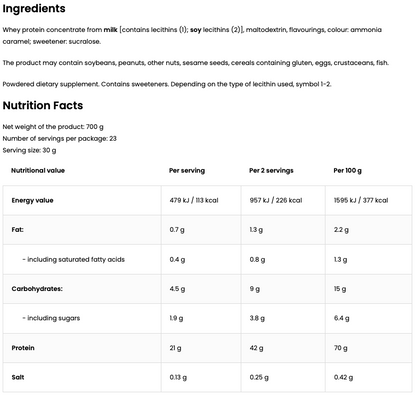 100% Whey Protein 700 g – Tiramisu, 21 g eiwit per shake | OstroVit