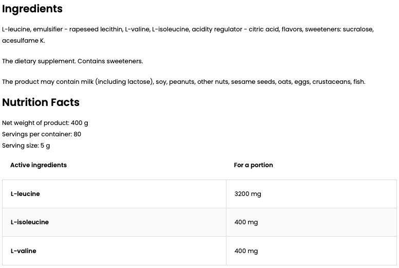 BCAA 8-1-1 | 400 g | Orange | OstroVit