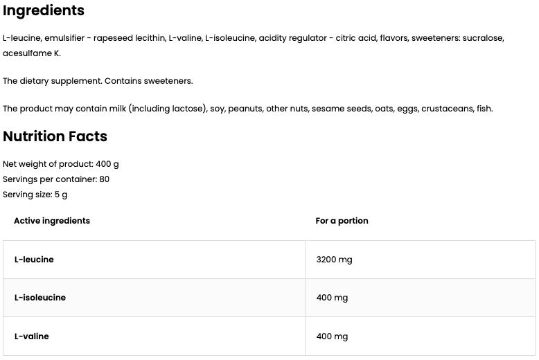 BCAA 8-1-1 | 400 | Citron | OstroVit