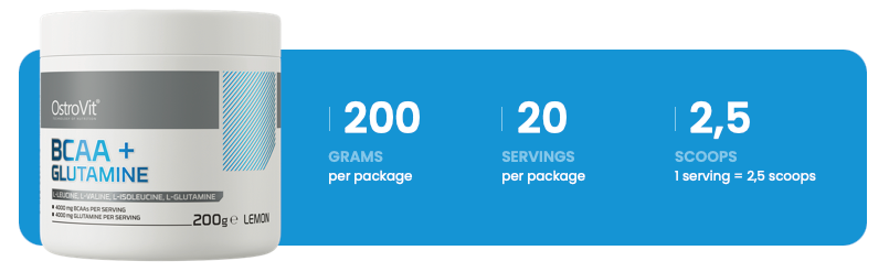 BCAA + Glutamin | 200 g | Citron | OstroVit