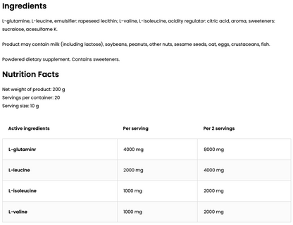 BCAA + Glutamine Grapefruit 200 g