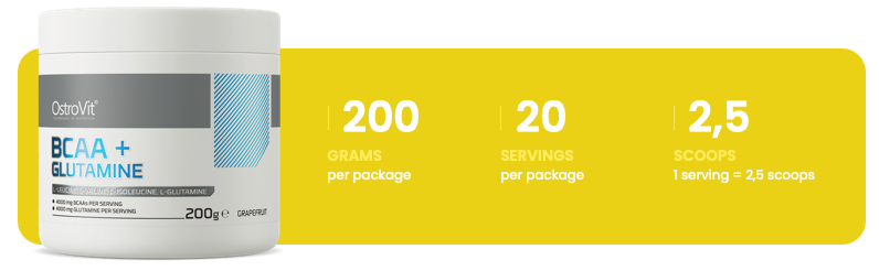 BCAA + Glutamin | 200 g | Grapefrugt | OstroVit