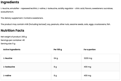BCAA 8-1-1 Sinaasappel – 200 g poeder, 40 porties | OstroVit