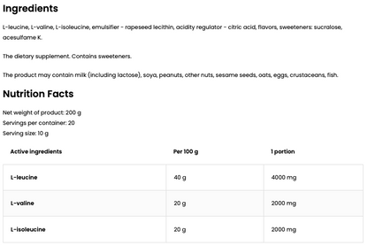 BCAA 2-1-1 | 200 g | Citron | OstroVit