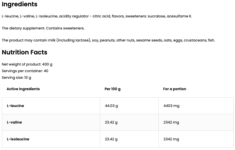 BCAA Instant | 2-1-1 | 400g | Eksotisk Mango | OstroVit