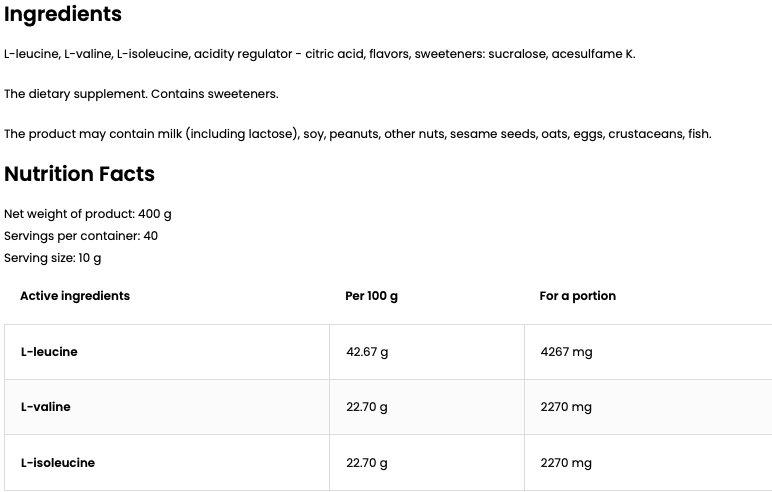 BCAA Instant Cola – 400 g, 2:1:1 BCAA, 40 porties | OstroVit