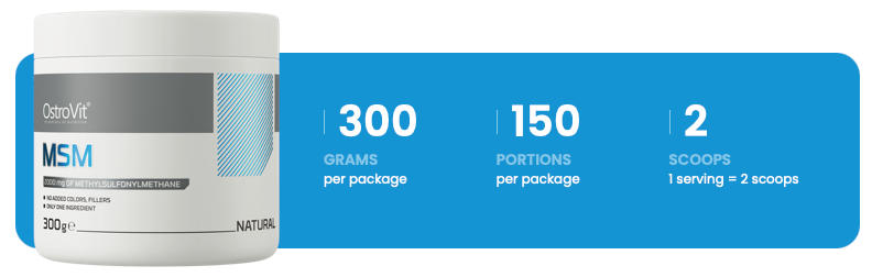MSM | Methylsulfonylmethan | Naturlig | Supreme Pure | 300 g | 150 portioner | OstroVit