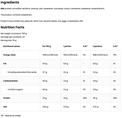 Micellar Casein Vanille – 700 g, 23 g eiwit per portie | OstroVit