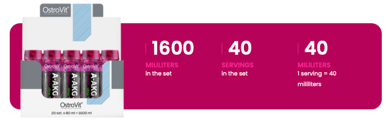 AAKG | Shot | 20 x 80 ml | Hindbær Citron | OstroVit