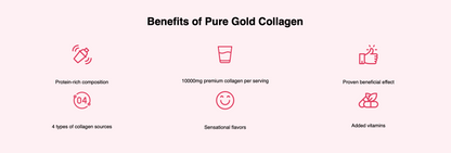 Pure Gold Collagen Raspberry – 300 g, 10 000 mg collageen + vit. C, zink & selenium