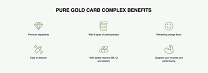 PureGold Carb Complex Orange Juice – 1000 g, 6 carb‑mix + vit. C & B6 + calcium