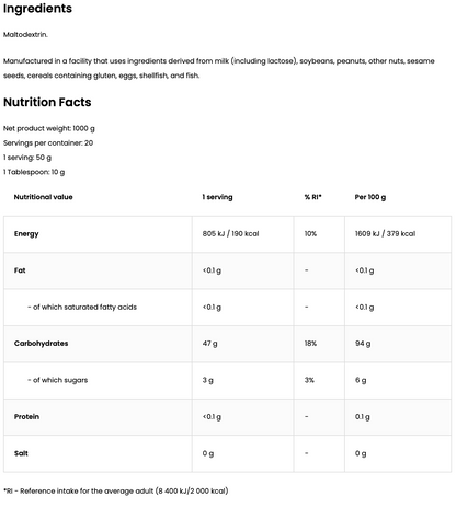 Maltodextrin Naturel 1000 g