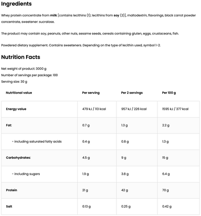 Whey Protein Blueberry Yoghurt 3 kg, WPC Eiwitpoeder - 100% Whey