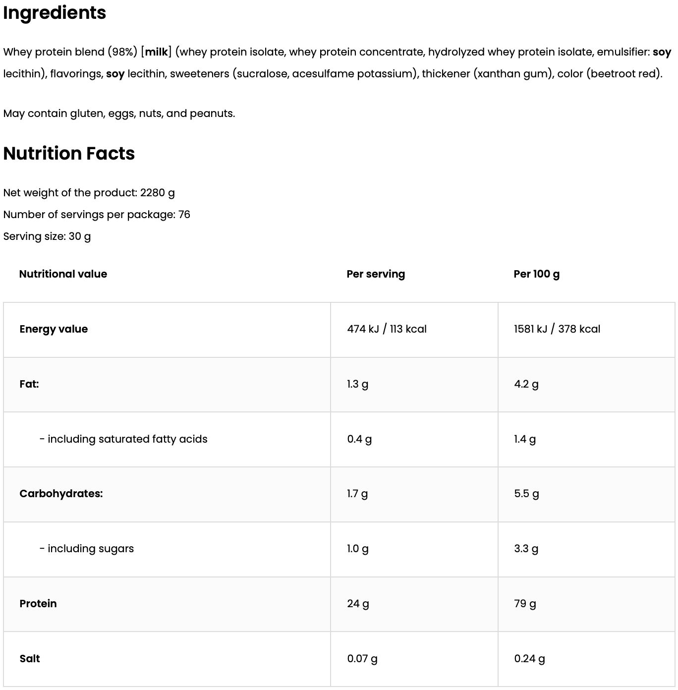 Optimum Whey Gold Standard Strawberry 2,28 kg - 80 Porties