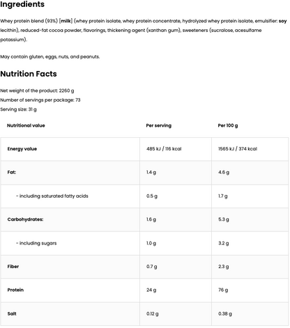 Optimum Whey Gold Standard Double Chocolate 2,28 kg - 80 Porties