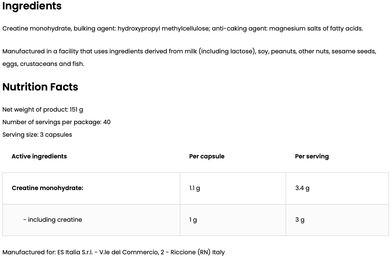 Creatina Creatine Monohydraat 120 Capsules - 3 g Creatine per Dagdosering, Gluten Vrij