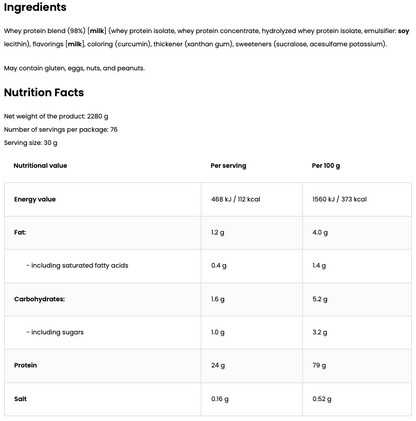 Optimum Whey Gold Standard Banana Cream 2,28 kg - 80 Porties
